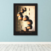 Spiraled Clay Wind Chimes still Life Canvas Afdruk (Insitu (Houten vloer))