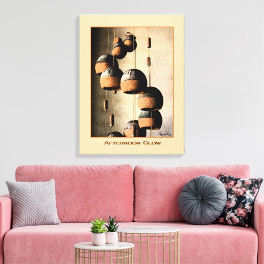 Spiraled Clay Wind Chimes still Life Canvas Afdruk (Insitu (Woonkamer))