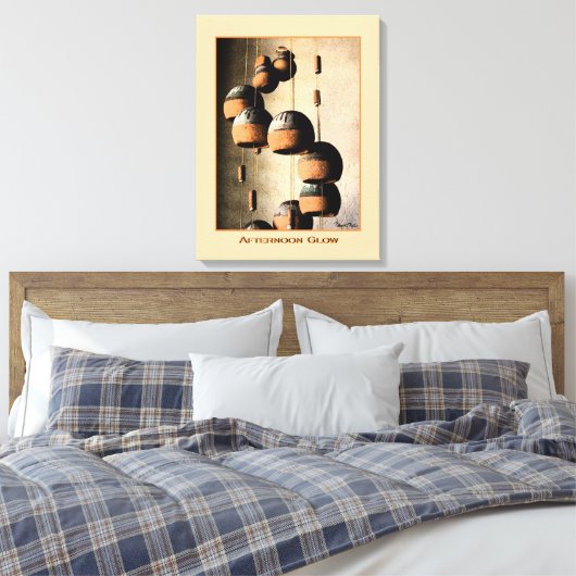Spiraled Clay Wind Chimes still Life Canvas Afdruk (Insitu (Slaapkamer))