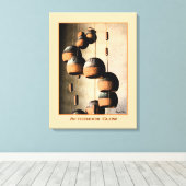 Spiraled Clay Wind Chimes still Life Canvas Afdruk (Insitu (Houten vloer))