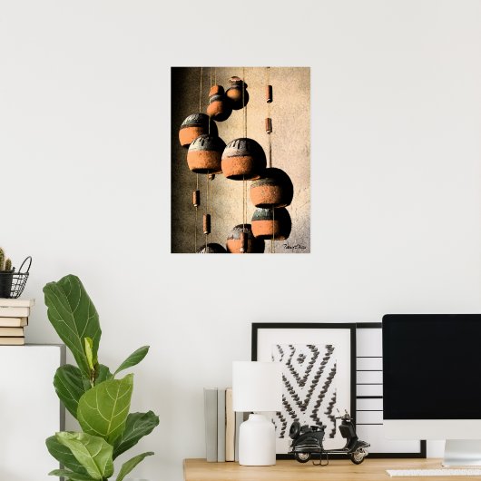 Spiraled Clay Wind Chimes still Life Poster (Thuiskantoor)
