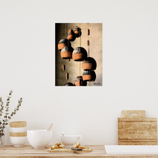 Spiraled Clay Wind Chimes still Life Poster (Keuken)