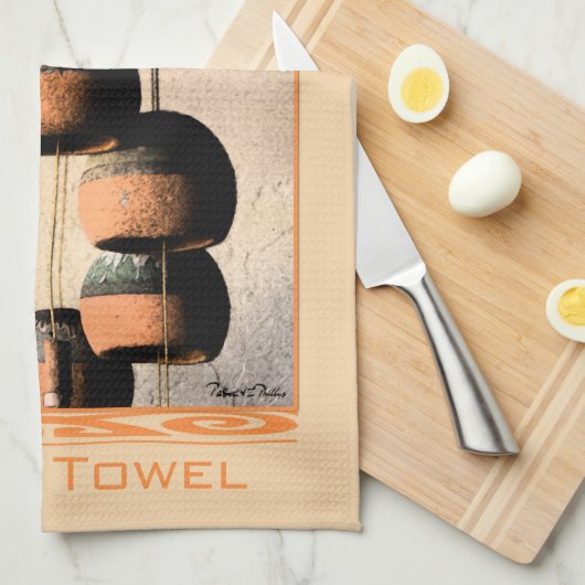 Spiraled Clay Wind Chimes still Life Theedoek (Quarter Fold)