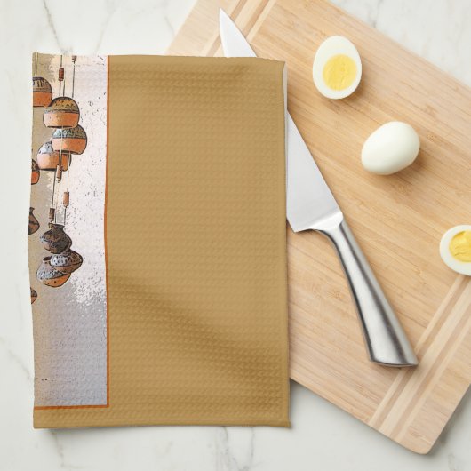 Spiraled Clay Wind Chimes still Life Theedoek (Quarter Fold)