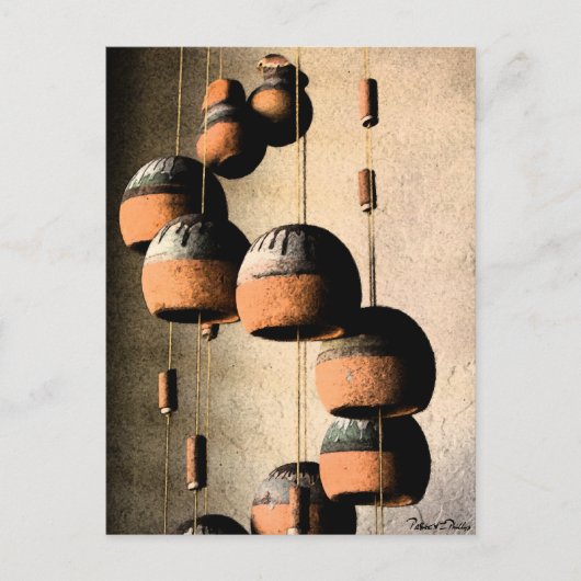 Spiraled Klei Wind Chimes Stilleven Dank U Briefkaart (Voorkant)