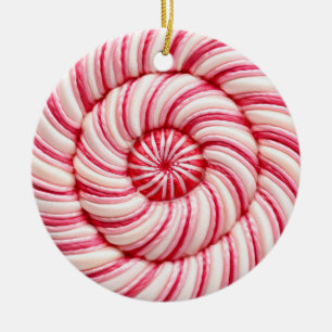 spiraled-pepermuntsmaak keramisch ornament