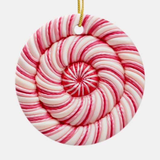 spiraled-pepermuntsmaak keramisch ornament (Voorkant)