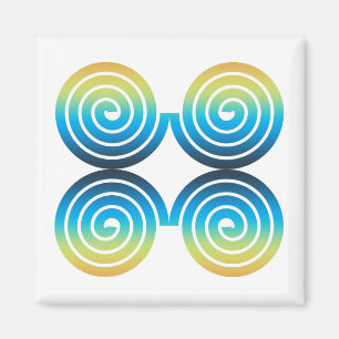 SPIRALEN BLAUW GROEN PATROON MAGNEET