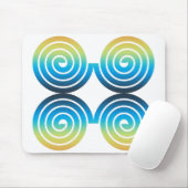 SPIRALEN BLAUW GROEN PATROON MUISMAT (Met muis)