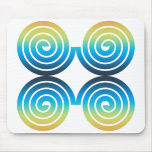 SPIRALEN BLAUW GROEN PATROON MUISMAT