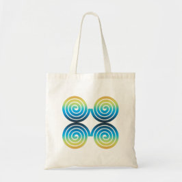 SPIRALEN BLAUW GROEN PATROON TOTE BAG