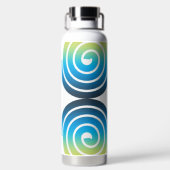 SPIRALEN BLAUW GROEN PATROON WATERFLES (Achterkant)