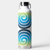 SPIRALEN BLAUW GROEN PATROON WATERFLES (Voorkant)