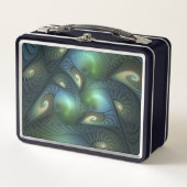 Spiralen Blauwgroen Beige Groene Abstracte Fractal (Voorkant)