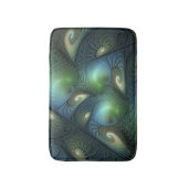 Spiralen Blauwgroen Beige Groene Abstracte Fractal Badmat (Voorkant Verticaal)
