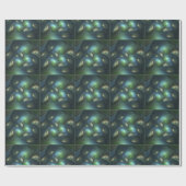 Spiralen Blauwgroen Beige Groene Abstracte Fractal Cadeaupapier (Vlak)
