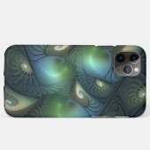 Spiralen Blauwgroen Beige Groene Abstracte Fractal Case-Mate iPhone Case (Achterkant (horizontaal))