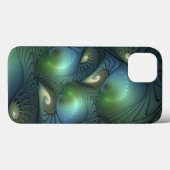 Spiralen Blauwgroen Beige Groene Abstracte Fractal Case-Mate iPhone Case (Achterkant (horizontaal))