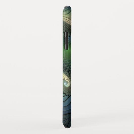 Spiralen Blauwgroen Beige Groene Abstracte Fractal Case-Mate iPhone Case (Achterkant/rechts)