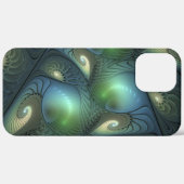 Spiralen Blauwgroen Beige Groene Abstracte Fractal Case-Mate iPhone Case (Achterkant / Rechts)