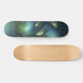 Spiralen Blauwgroen Beige Groene Abstracte Fractal Persoonlijk Skateboard (Horizontaal)