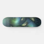 Spiralen Blauwgroen Beige Groene Abstracte Fractal Persoonlijk Skateboard (Horizontaal)