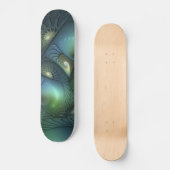 Spiralen Blauwgroen Beige Groene Abstracte Fractal Persoonlijk Skateboard (Voorkant)