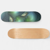 Spiralen Blauwgroen Beige Groene Abstracte Fractal Persoonlijk Skateboard (Horizontaal)
