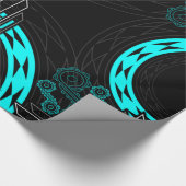 Spiralen en diamanten in turkooise cadeaupapier (Hoek)