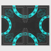 Spiralen en diamanten in turkooise cadeaupapier (Vlak)