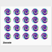 Spiralen kleur ronde sticker (Vel)