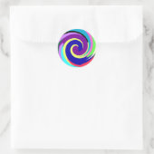 Spiralen kleur ronde sticker (Tas)