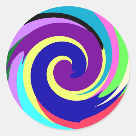 Spiralen kleur ronde sticker (Voorkant)