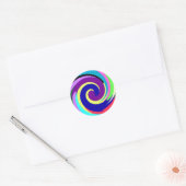 Spiralen kleur ronde sticker (Envelop)