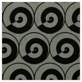 Spiralen, Schnecken, Kreise Muster schwarz Stof