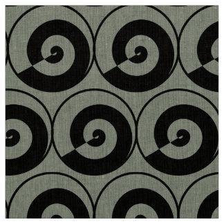 Spiralen, Schnecken, Kreise Muster schwarz Stof