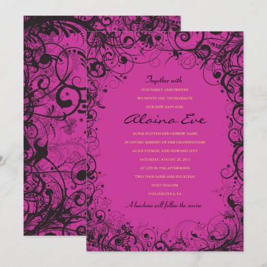 SPIRALEN & STARS de Noemende Uitnodiging van de Ba (Voorkant / Achterkant)