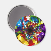 Spiralen van Vreugde Kaleidoscoop Fractal Art Magneet (Voorkant / Achterkant)