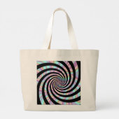 Spiralen veelkleurig - zwart grote tote bag (Achterkant)