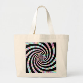 Spiralen veelkleurig - zwart grote tote bag