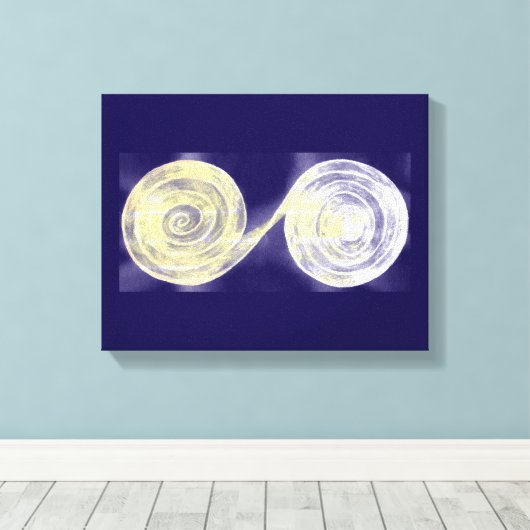 Spiralen Wit Canvas Print (Insitu (Houten vloer))