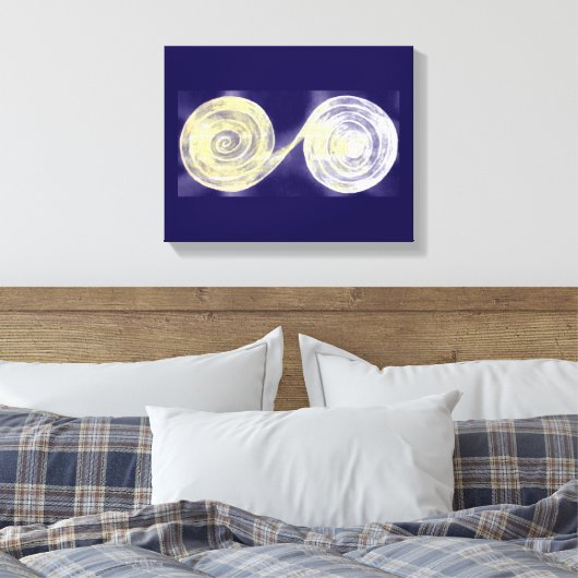 Spiralen Wit Canvas Print (Insitu (Slaapkamer))