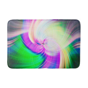 SPIRALFLUO - Psychedelic Colorful Modern Fractal - Badmat
