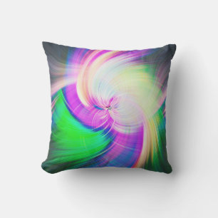 SPIRALFLUO - Psychedelic Colorful Modern Fractal - Buitenkussen