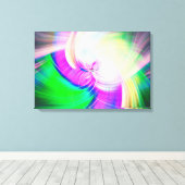 SPIRALFLUO - Psychedelic Colorful Modern Fractal - Canvas Afdruk (Insitu (Houten vloer))