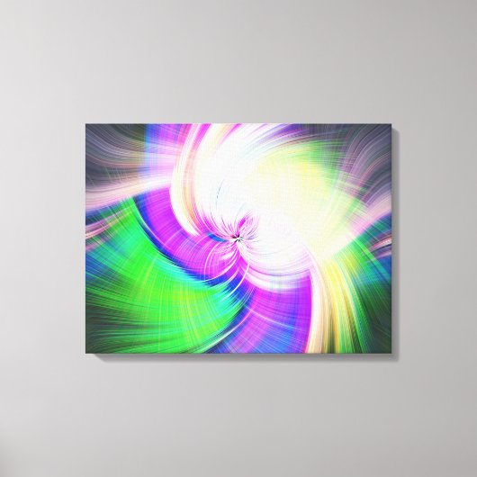 SPIRALFLUO - Psychedelic Colorful Modern Fractal - Canvas Afdruk (Voorkant)