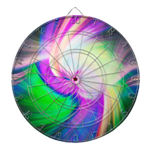 SPIRALFLUO - Psychedelic Colorful Modern Fractal - Dartbord