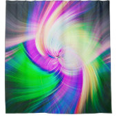 SPIRALFLUO - Psychedelic Colorful Modern Fractal - Douchegordijn (Voorkant)