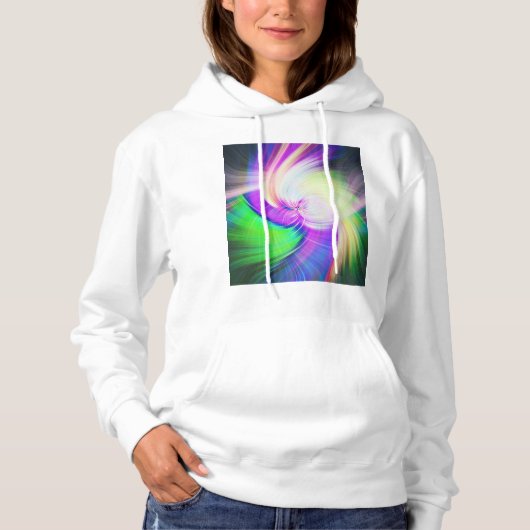 SPIRALFLUO - Psychedelic Colorful Modern Fractal - Hoodie (Voorkant)