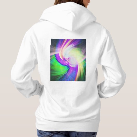 SPIRALFLUO - Psychedelic Colorful Modern Fractal - Hoodie (Achterkant)